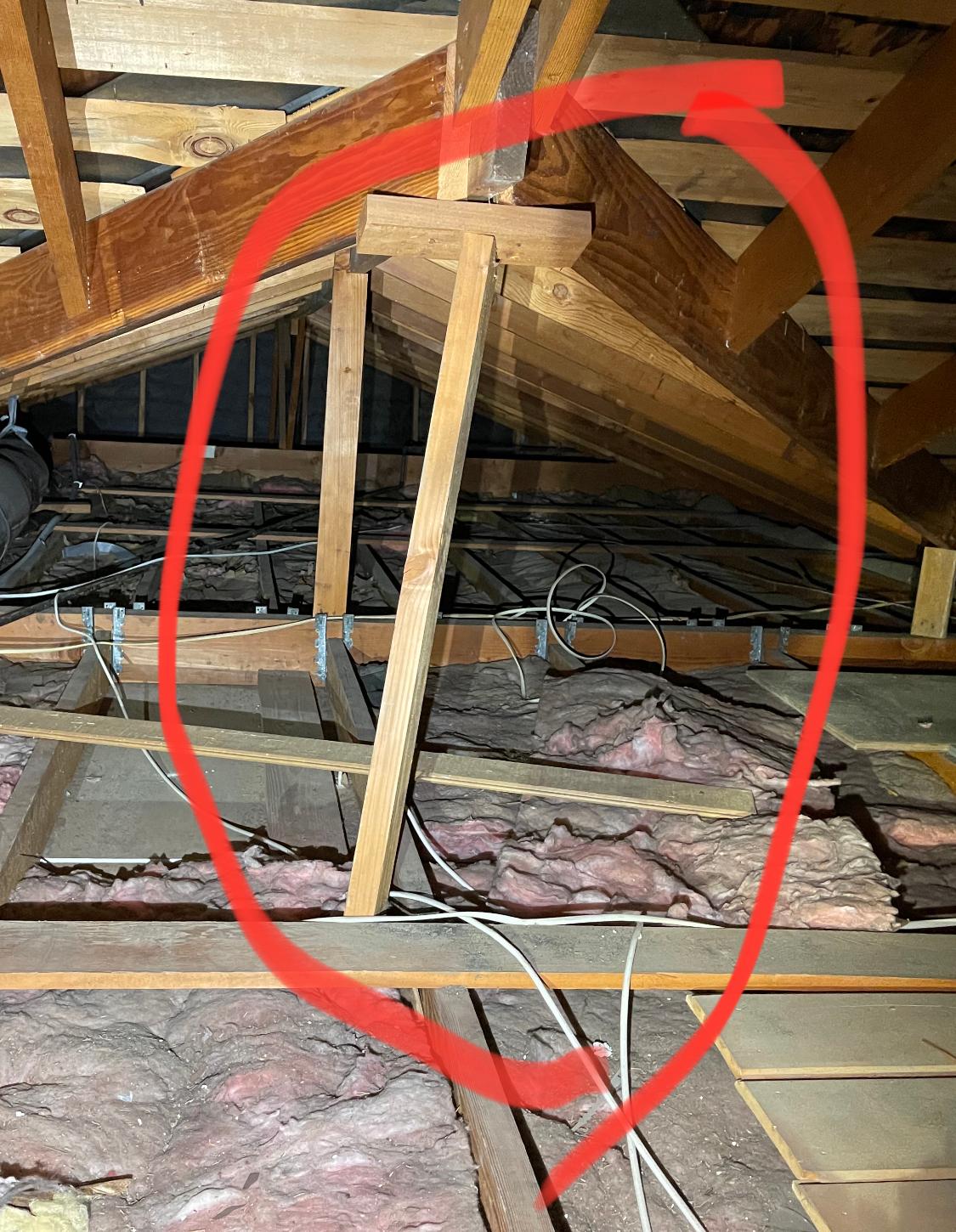 Attic with a framing issue
